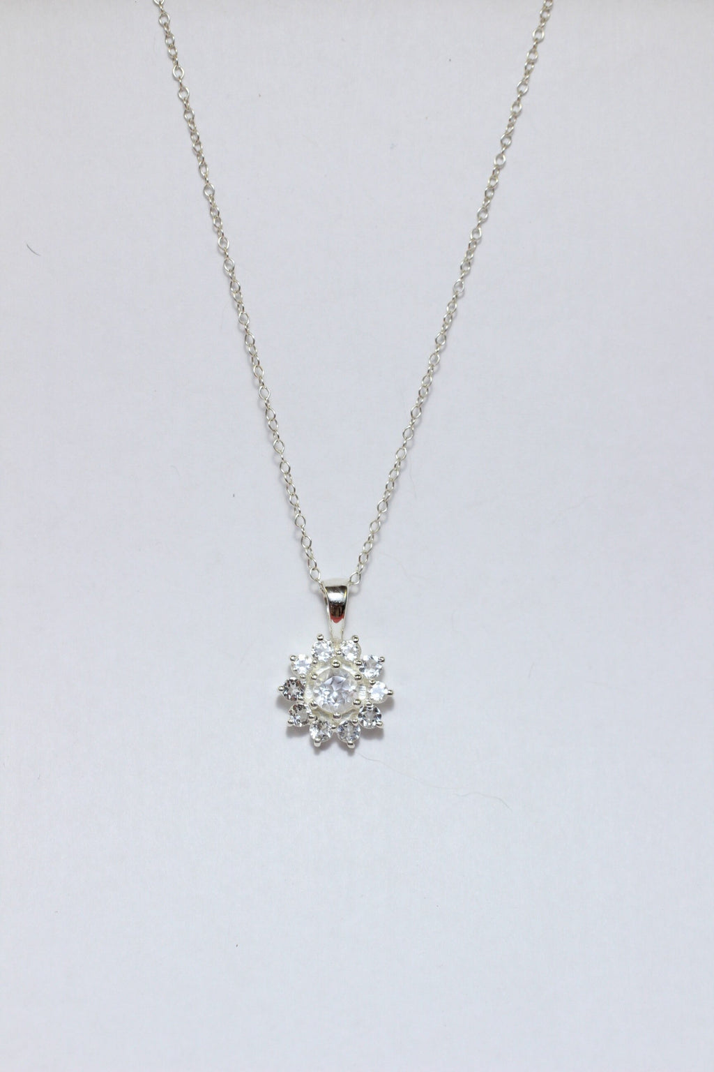 Edler 0,7 Carat Bergkristall Anhanger 925 Silber Collier Kette funkelnder Traum