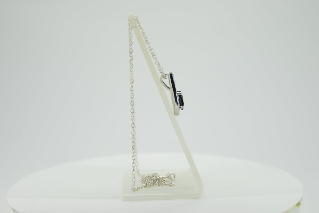 0,65 Carat schwarzer Spinell Anhanger 925 Silber weisstopas 925 Silber Collier
