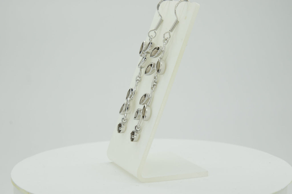 Edle florale 3,6 Carat Rauchquarz Ohrhanger 928 Silber romantische Ohrhanger