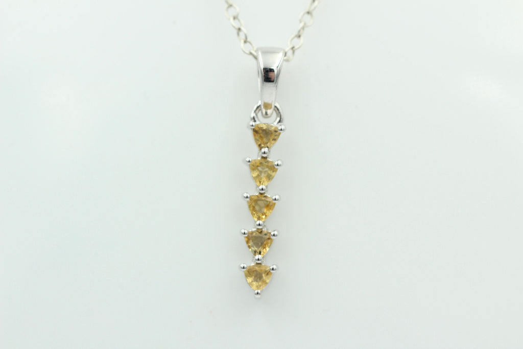 Edler 1,0 Carat Citrin Anhänger 925 Sterling Silber Collier Kette Citrinanhänger