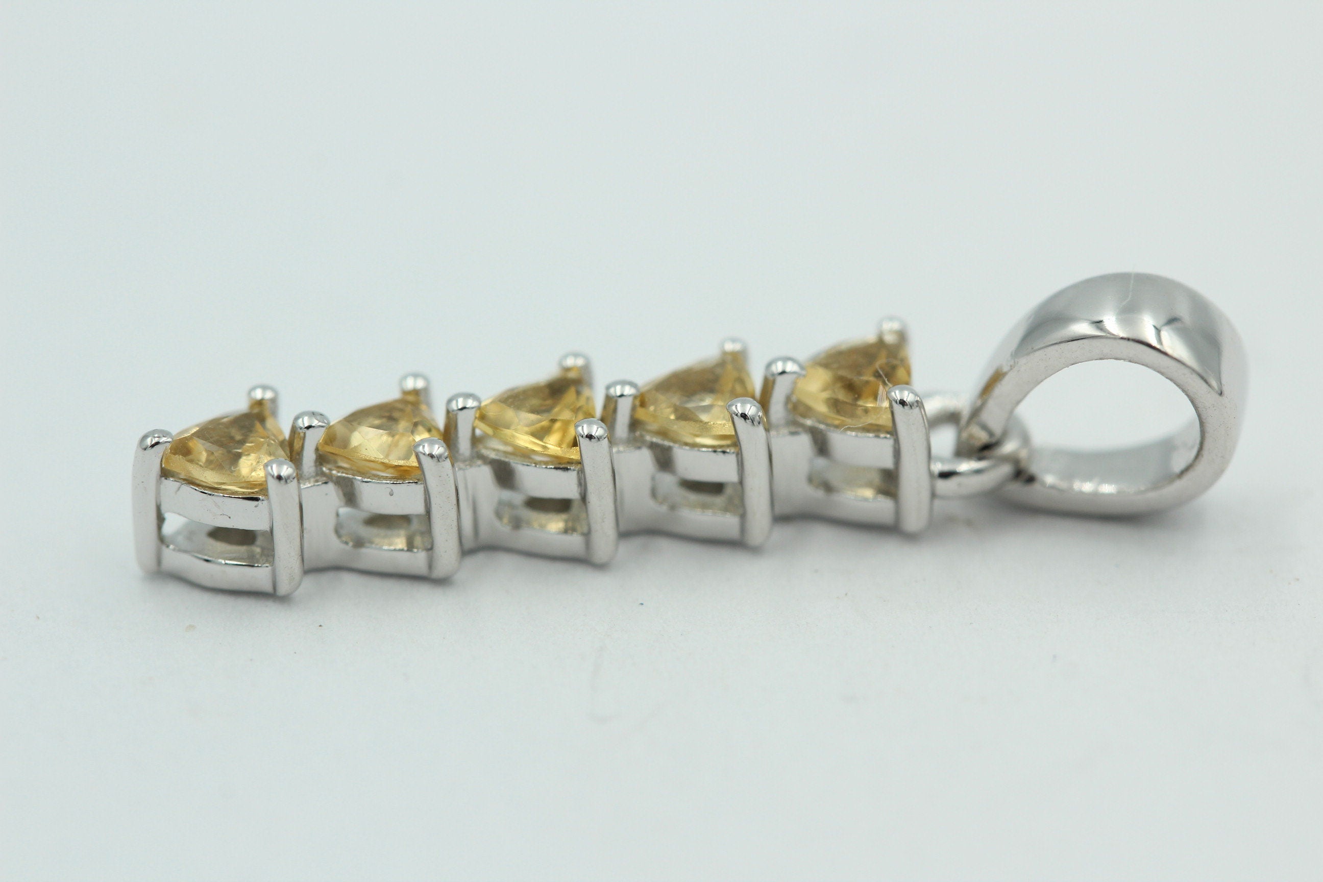 Edler 1,0 Carat Citrin Anhänger 925 Sterling Silber Collier Kette Citrinanhänger
