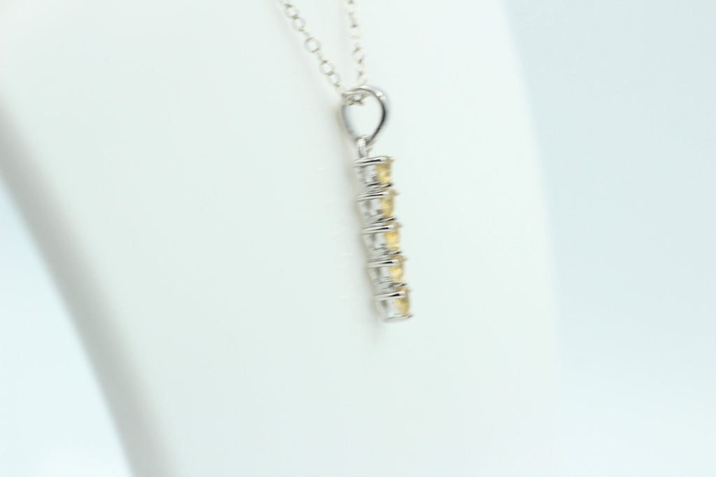 Edler 1,0 Carat Citrin Anhänger 925 Sterling Silber Collier Kette Citrinanhänger