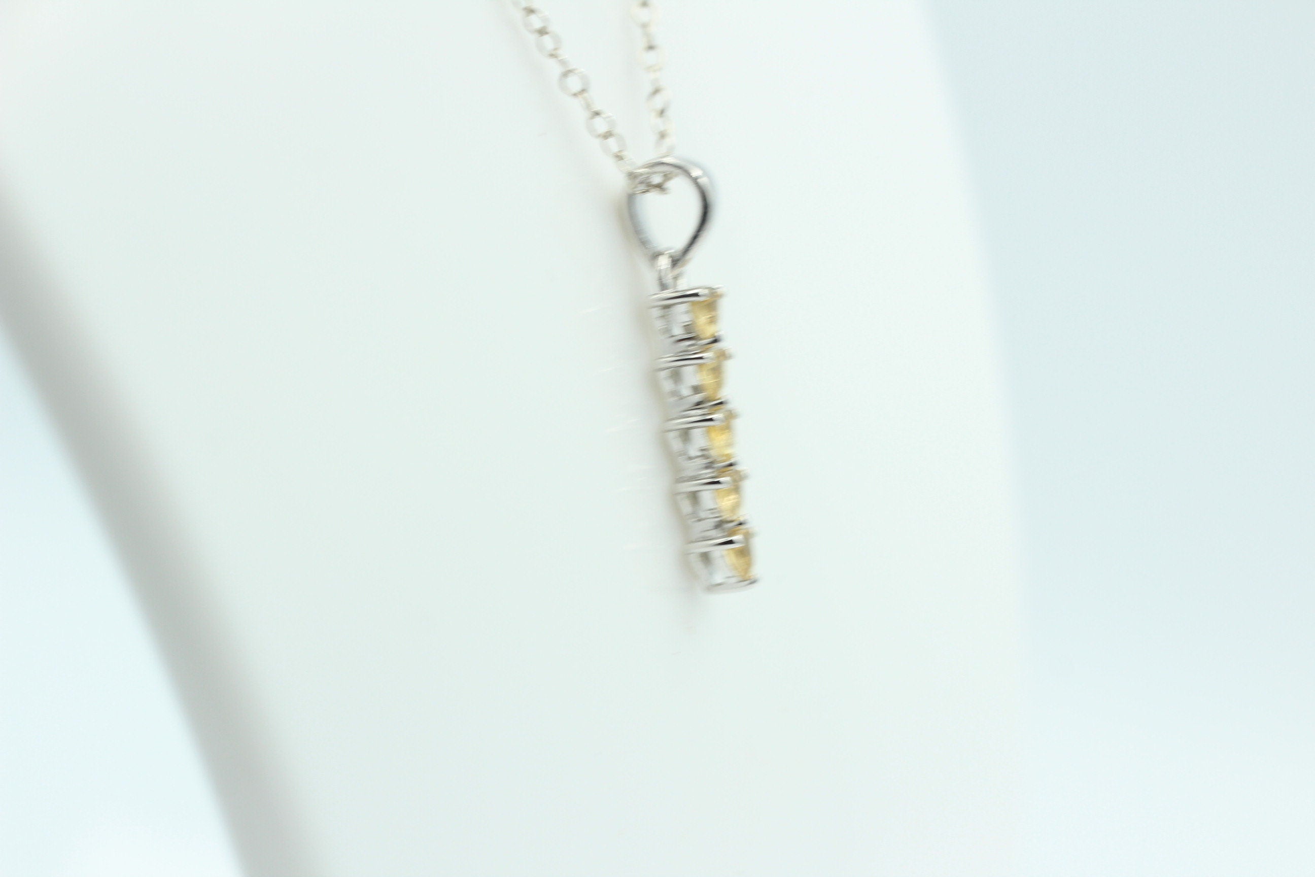 Edler 1,0 Carat Citrin Anhänger 925 Sterling Silber Collier Kette Citrinanhänger