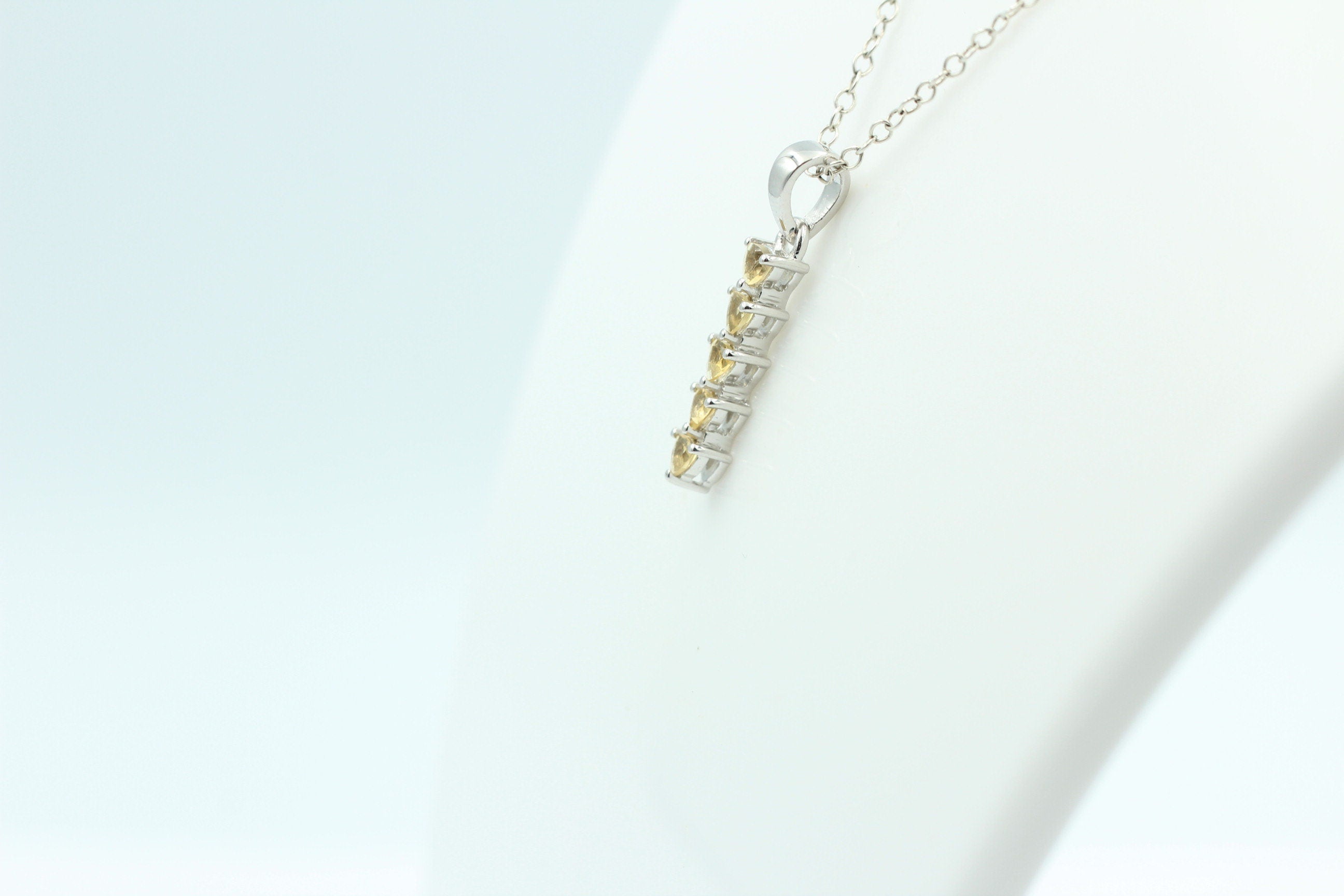 Edler 1,0 Carat Citrin Anhänger 925 Sterling Silber Collier Kette Citrinanhänger