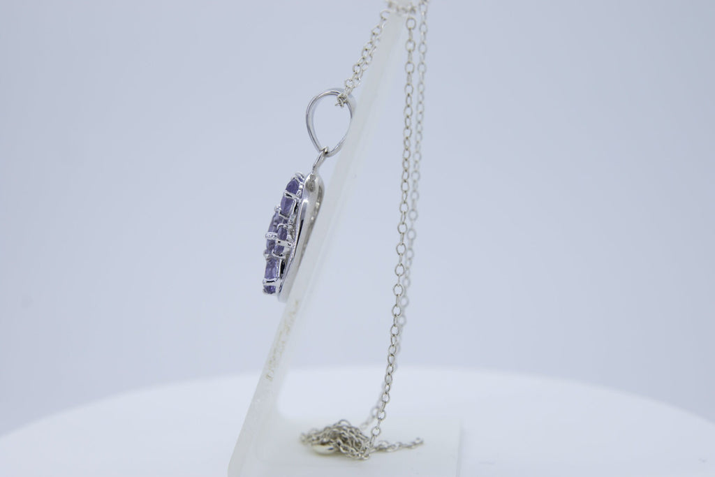 Design pur 3,9 Carat Iolith Anhanger 925 Silber Collier Kette Edel Wassersaphir