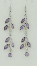 Edle florale 3,6 Carat Amethyst Ohrhanger 928 Silber romantische Ohrhanger