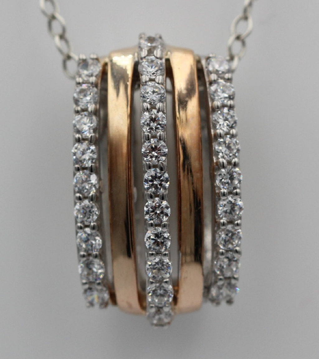 Anhänger 925 Sterling Silber rhodiniert rotgold vergoldet Zirkonia Sonderposten