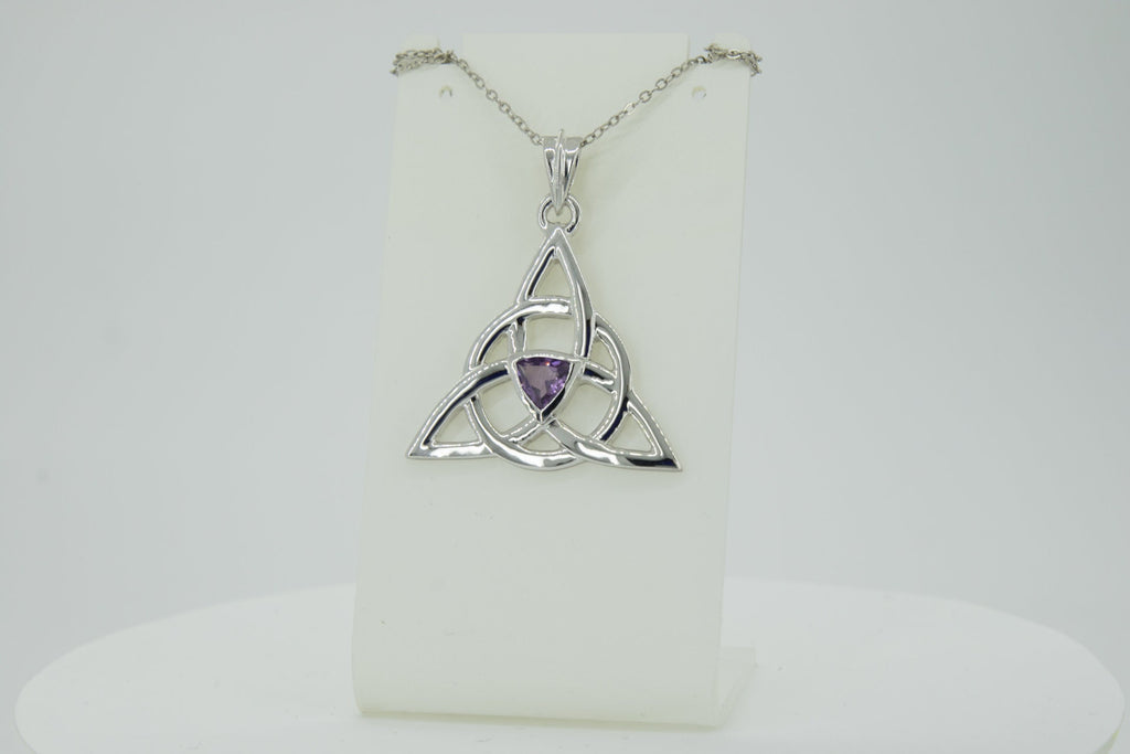 0,8 Carat Blautopas Anhanger keltischen Knotenmuster 925 Silber Unendlichkeit