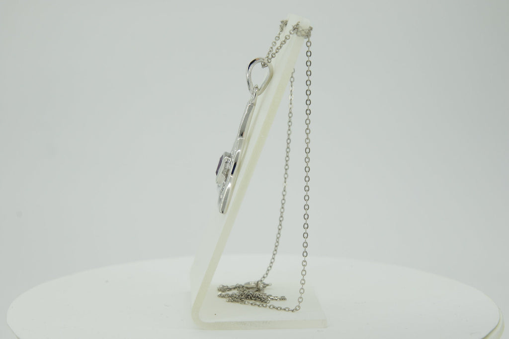 0,8 Carat Blautopas Anhanger keltischen Knotenmuster 925 Silber Unendlichkeit