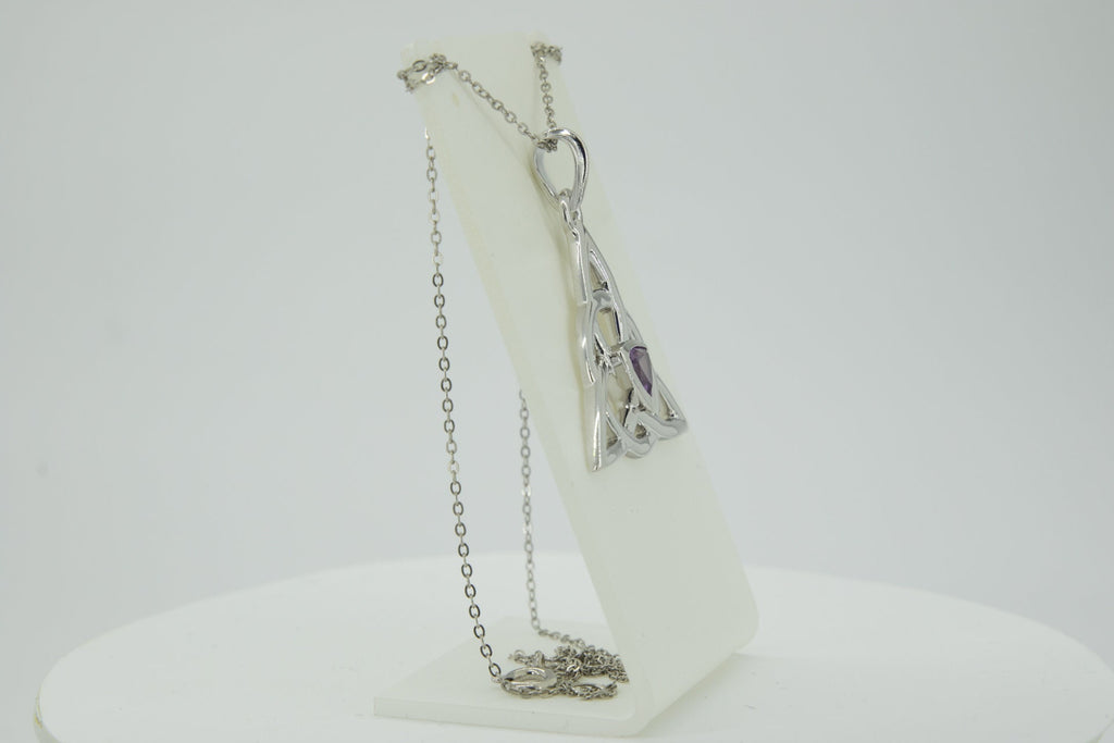 0,8 Carat Blautopas Anhanger keltischen Knotenmuster 925 Silber Unendlichkeit