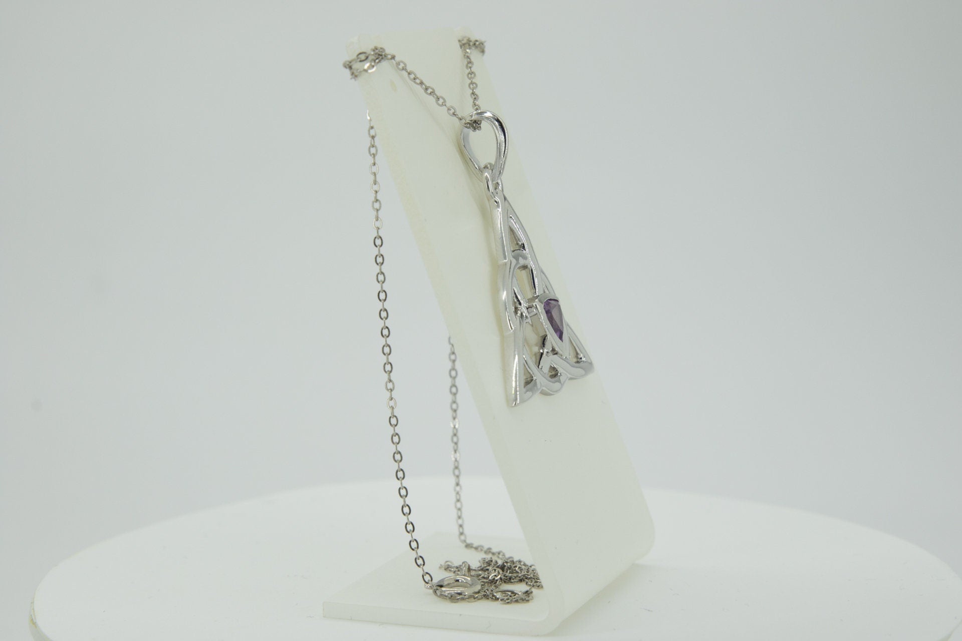 0,8 Carat Blautopas Anhanger keltischen Knotenmuster 925 Silber Unendlichkeit