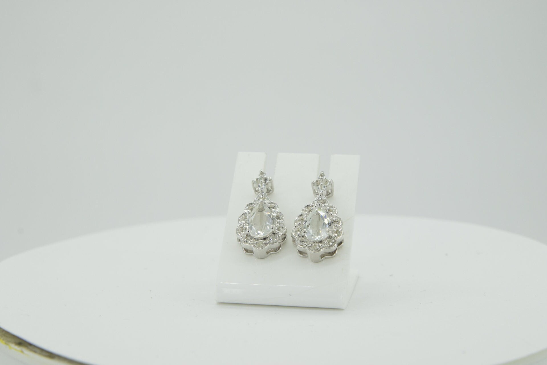 1,63 Carat weisstopas Ohrstecker 925 Silber Ohrring weisser Topas Top  Ohrschmmuck