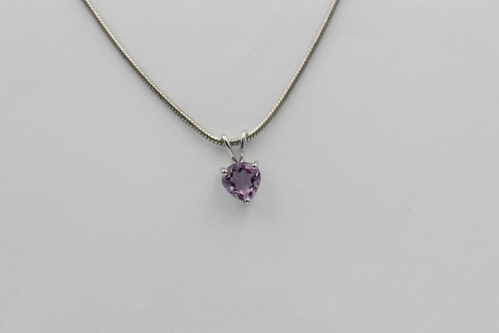 1,2 Carat Amethyst Anhanger 925 Silber Collier Kette Schmuck violetter Edelstein