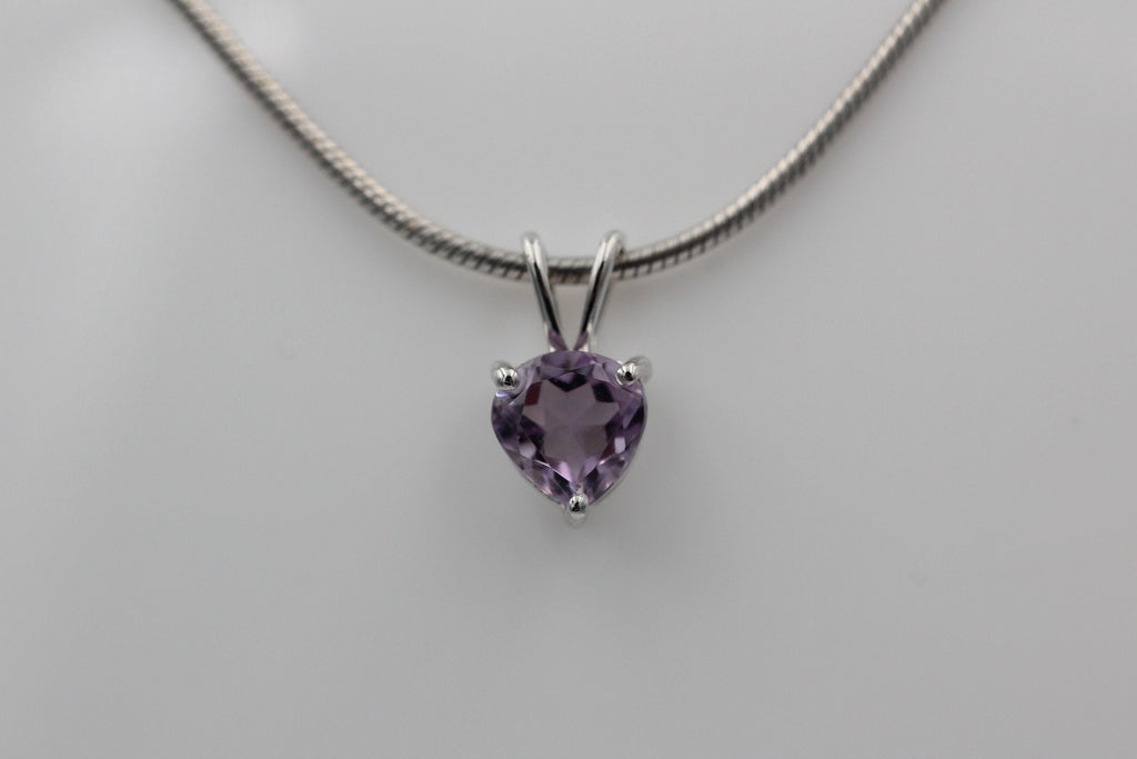 1,2 Carat Amethyst Anhanger 925 Silber Collier Kette Schmuck violetter Edelstein