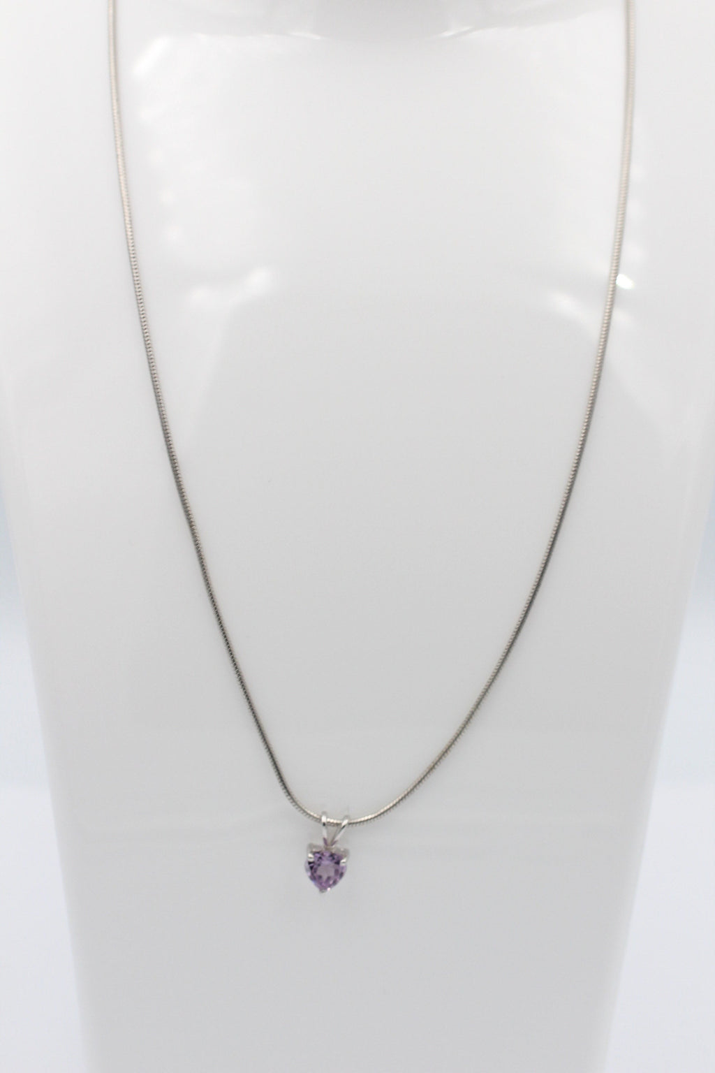 1,2 Carat Amethyst Anhanger 925 Silber Collier Kette Schmuck violetter Edelstein