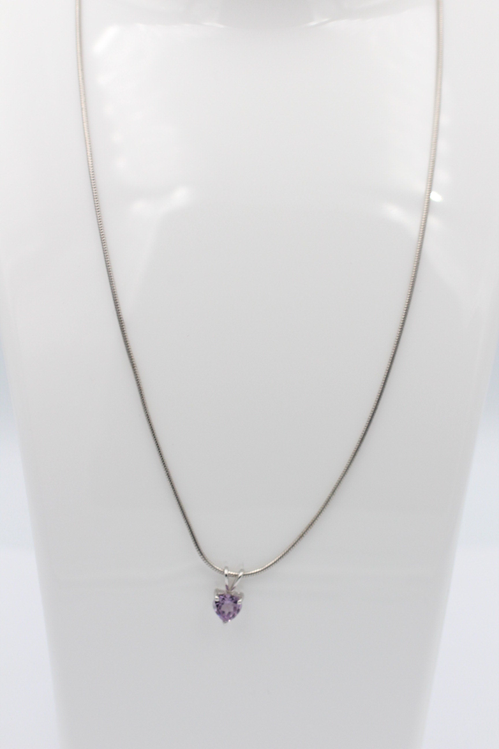 1,2 Carat Amethyst Anhanger 925 Silber Collier Kette Schmuck violetter Edelstein