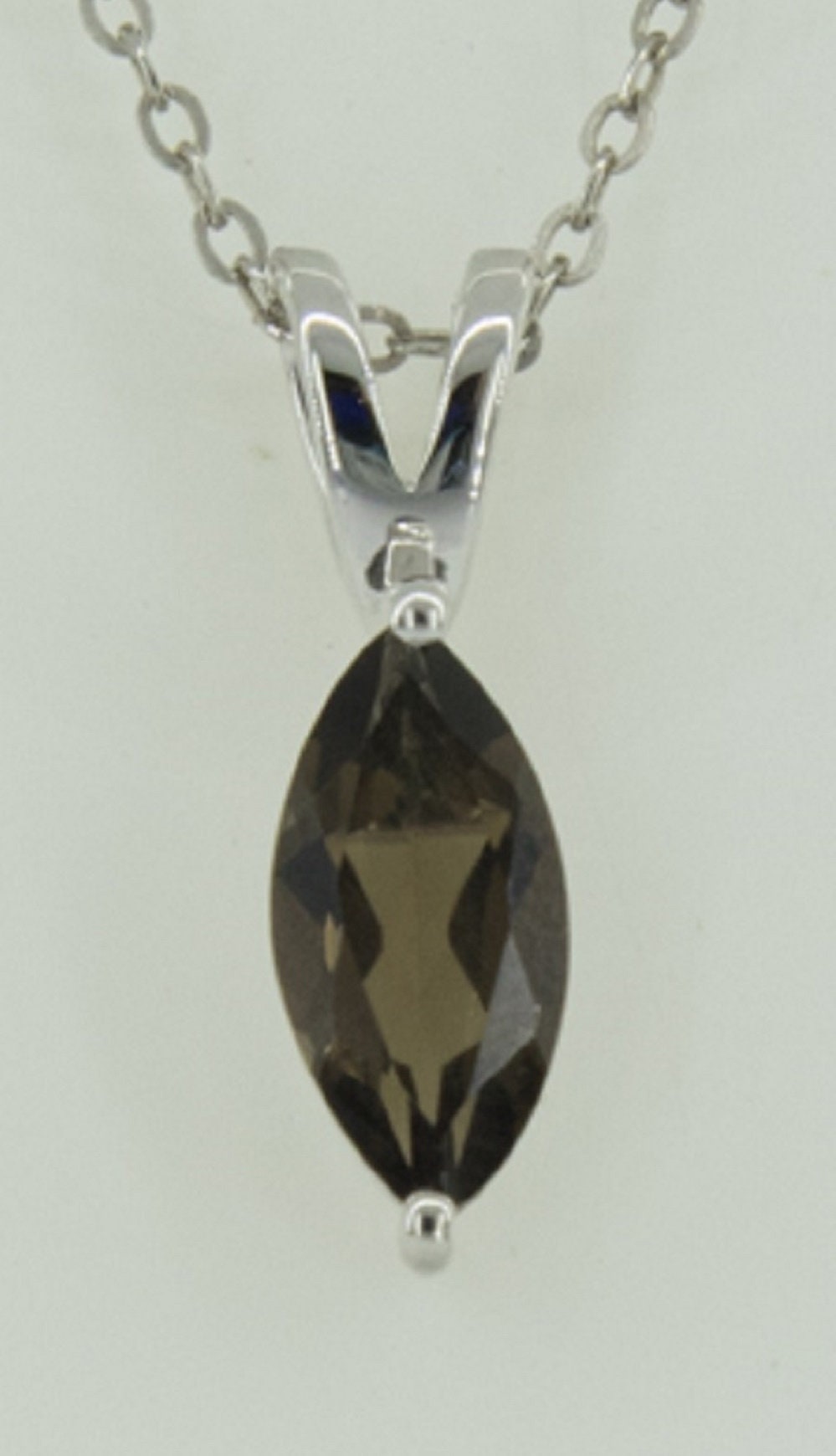 0,83 Carat Rauchquarz Anhanger 925 Silber Collier Kette Rauchtopas Edelstein