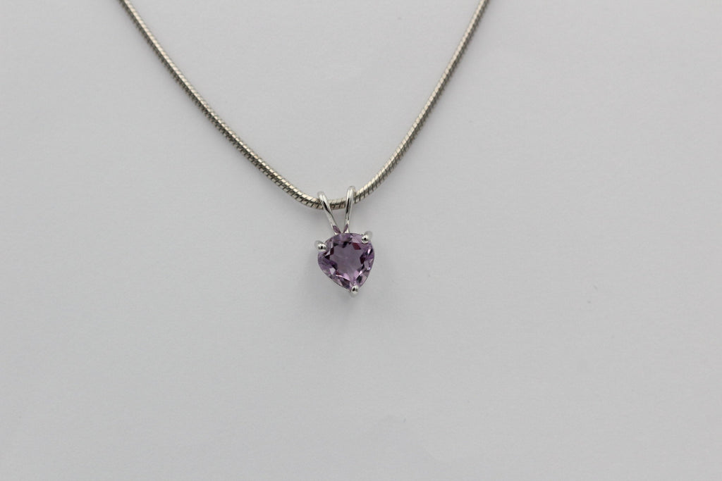 1,2 Carat Amethyst Anhanger 925 Silber Collier Kette Schmuck violetter Edelstein