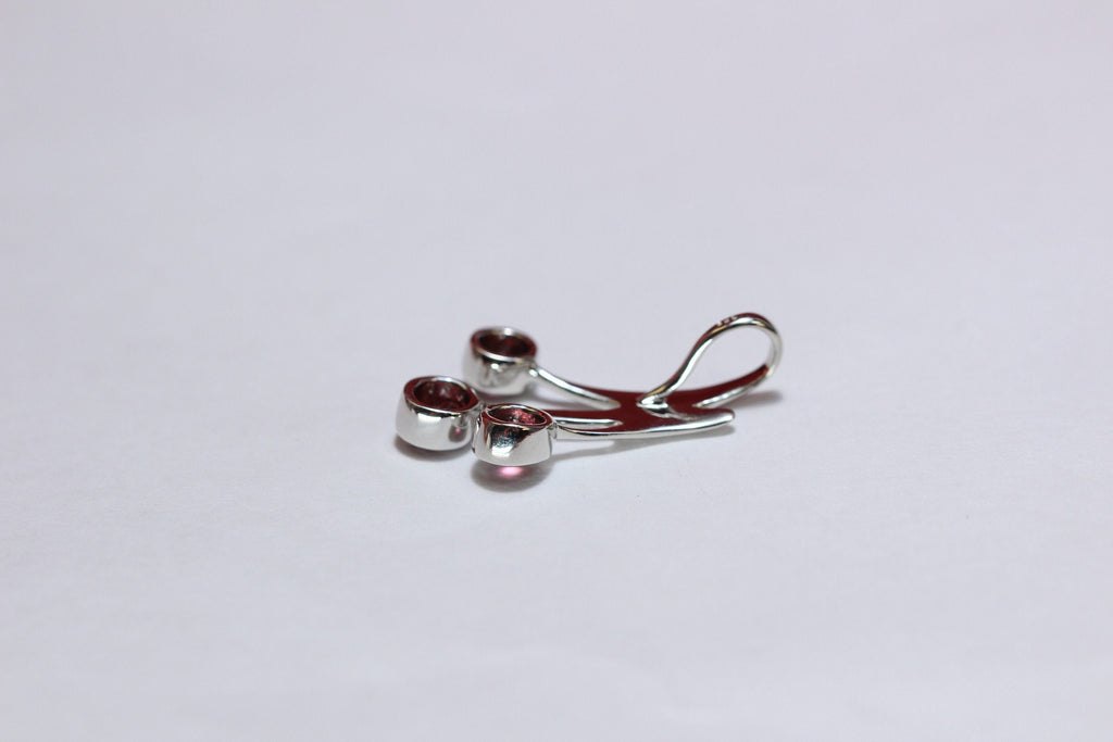 0,9 Carrat Granat Design Anhanger 925 Silber Collier Kette blutroter Edelstein