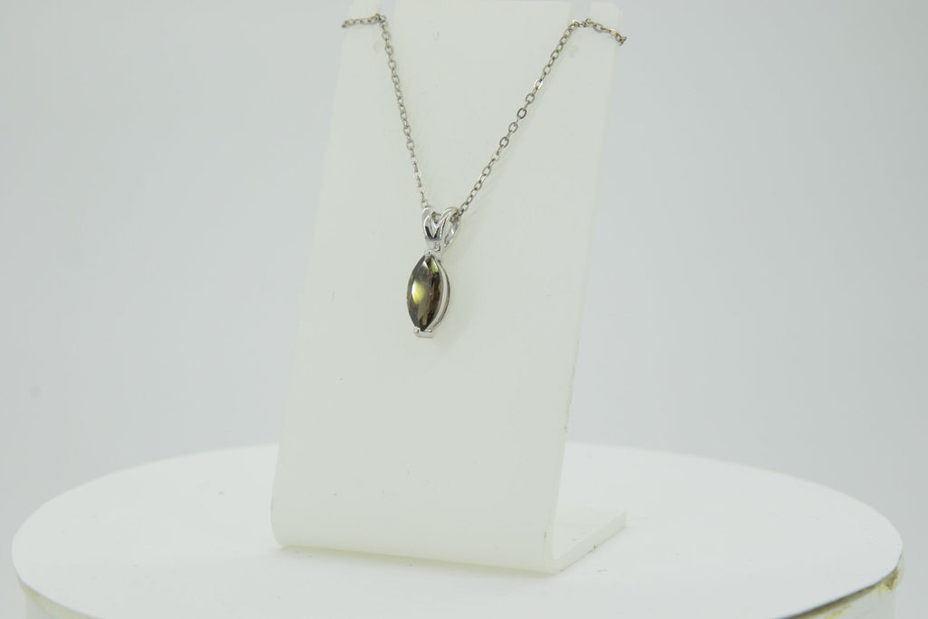 0,83 Carat Rauchquarz Anhanger 925 Silber Collier Kette Rauchtopas Edelstein