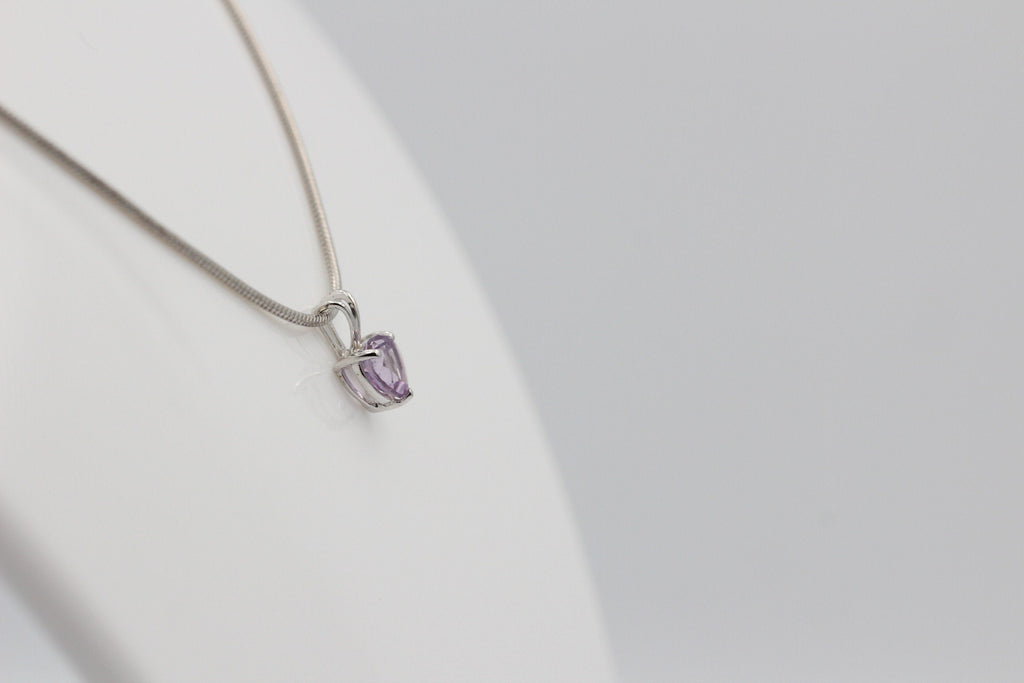 1,2 Carat Amethyst Anhanger 925 Silber Collier Kette Schmuck violetter Edelstein