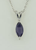 0,83 Carat Iolith Anhanger 925 Silber CollierKette Wassersaphir Luchssaphir