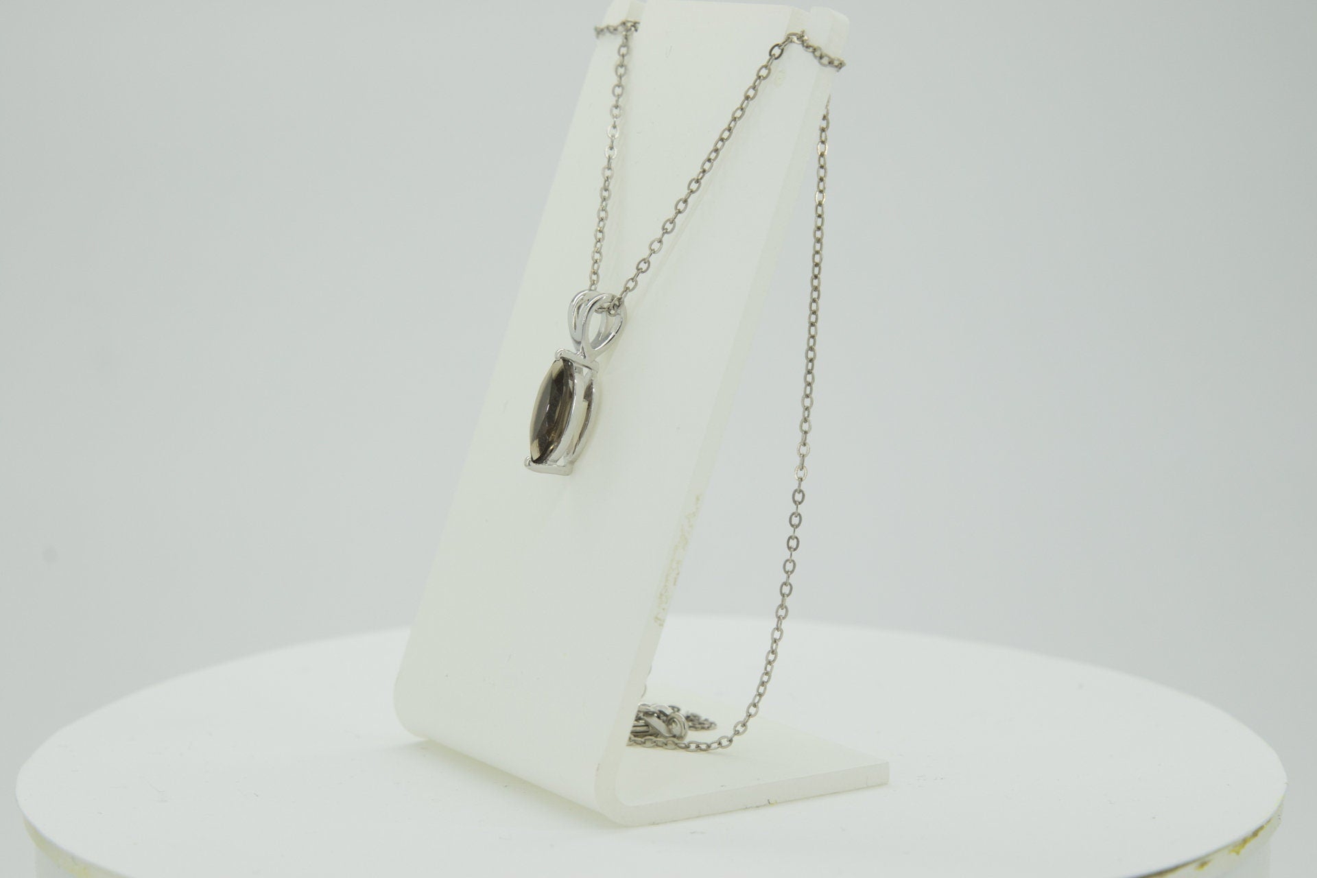 0,83 Carat Rauchquarz Anhanger 925 Silber Collier Kette Rauchtopas Edelstein