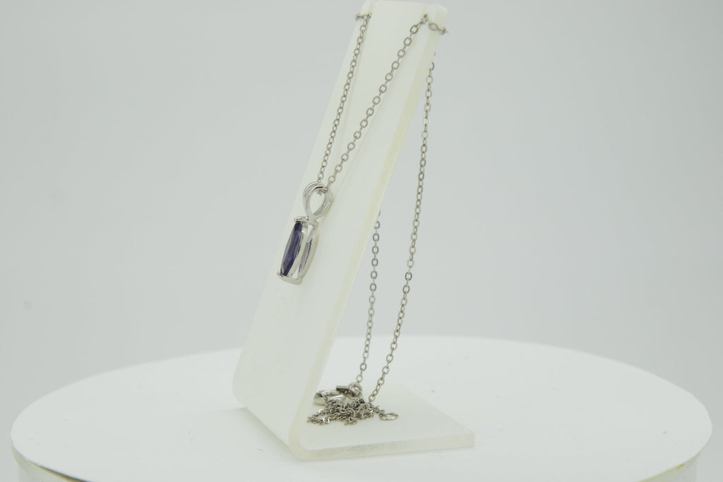 0,83 Carat Iolith Anhanger 925 Silber CollierKette Wassersaphir Luchssaphir