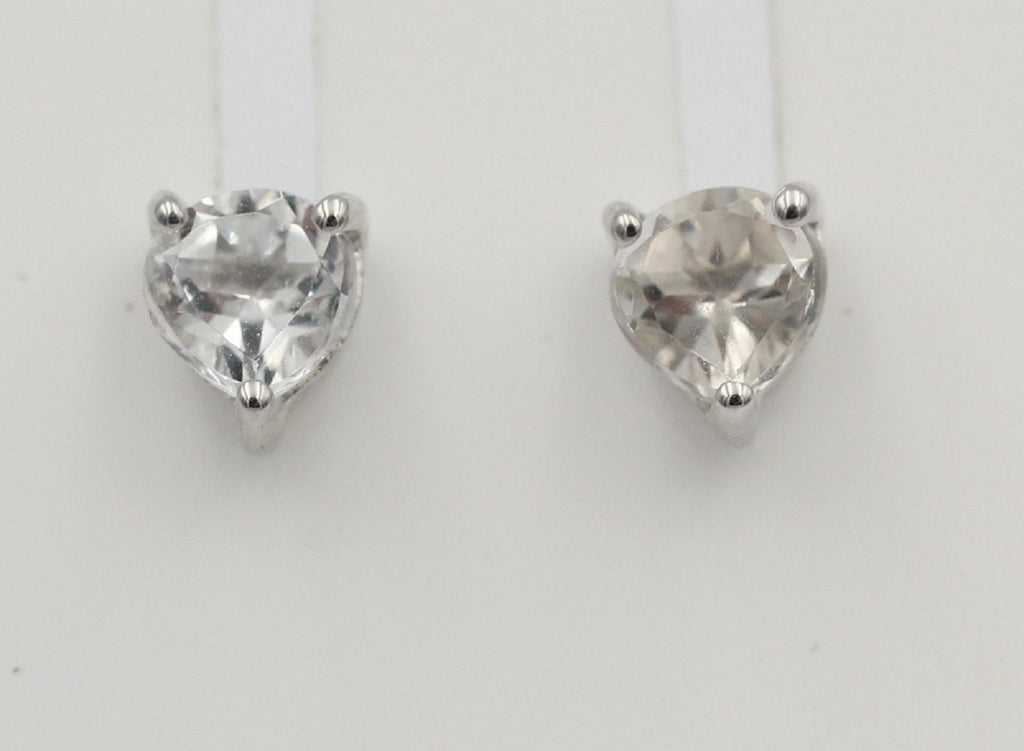 0,9 Carat Weiatopas Herz Ohrstecker 925 Silber Herzohrstecker weiaer Topas