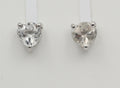 0,9 Carat Weiatopas Herz Ohrstecker 925 Silber Herzohrstecker weiaer Topas