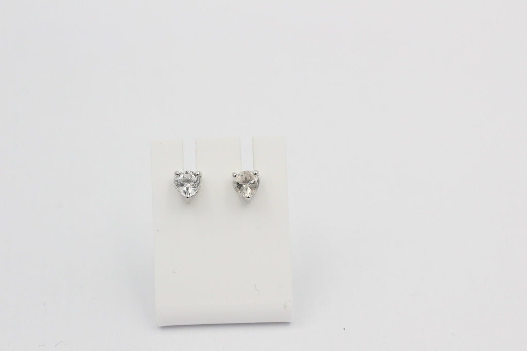 0,9 Carat Weiatopas Herz Ohrstecker 925 Silber Herzohrstecker weiaer Topas
