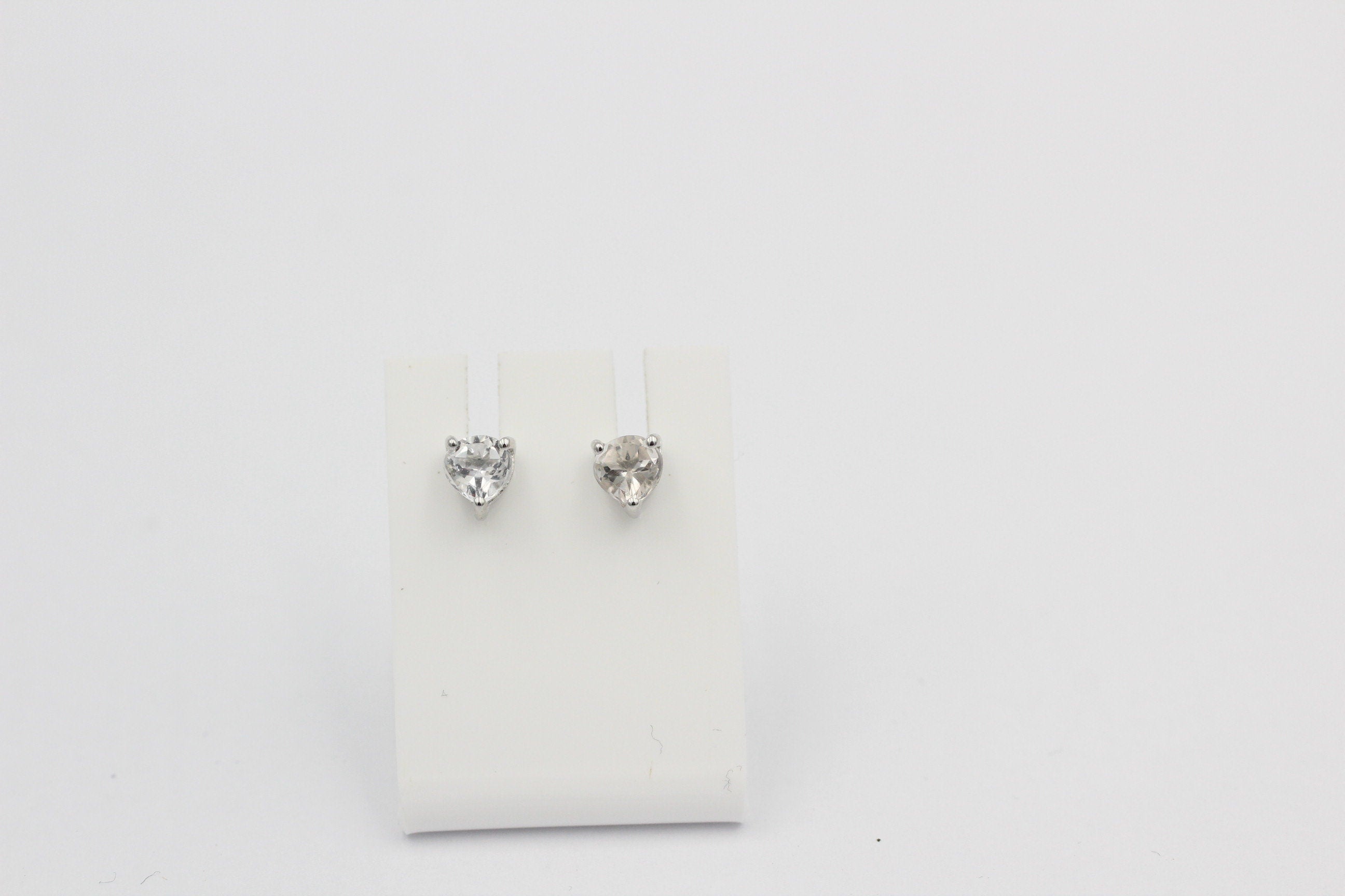 0,9 Carat Weiatopas Herz Ohrstecker 925 Silber Herzohrstecker weiaer Topas