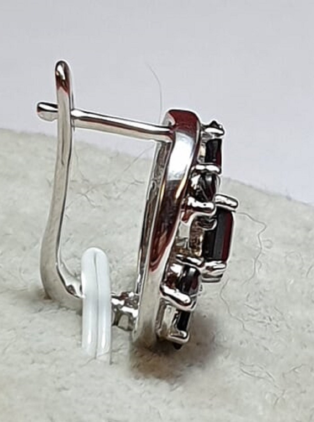 Design pur 7,4  Carat schwarzer Spinell Ohrschmuck 925 Silber Ohrstecker Ohrring