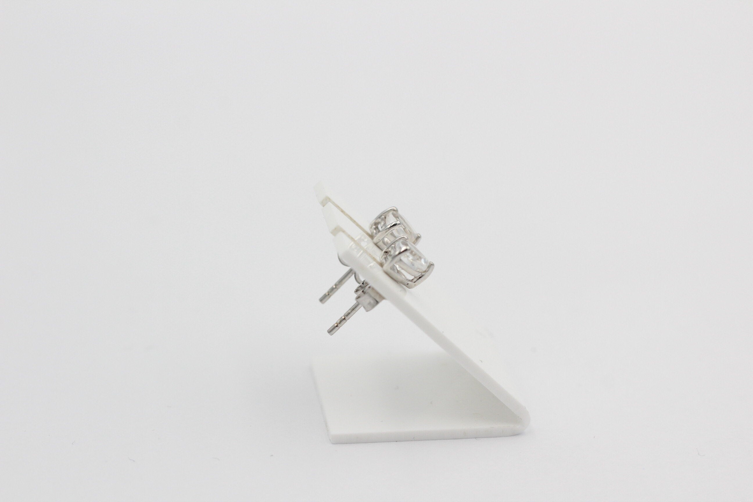 0,9 Carat Weiatopas Herz Ohrstecker 925 Silber Herzohrstecker weiaer Topas