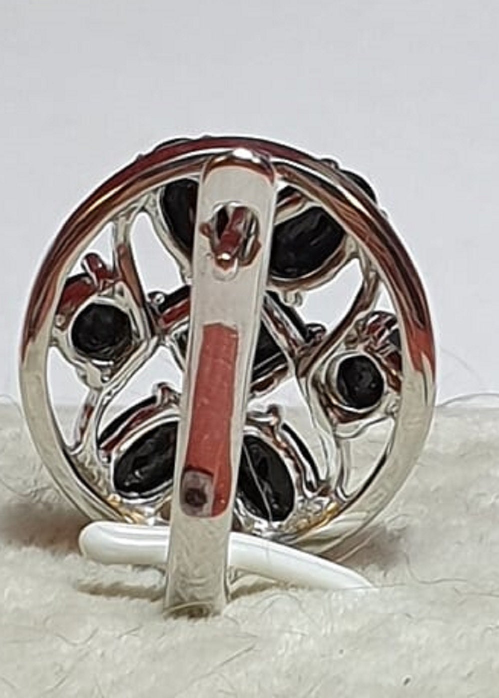 Design pur 7,4  Carat schwarzer Spinell Ohrschmuck 925 Silber Ohrstecker Ohrring