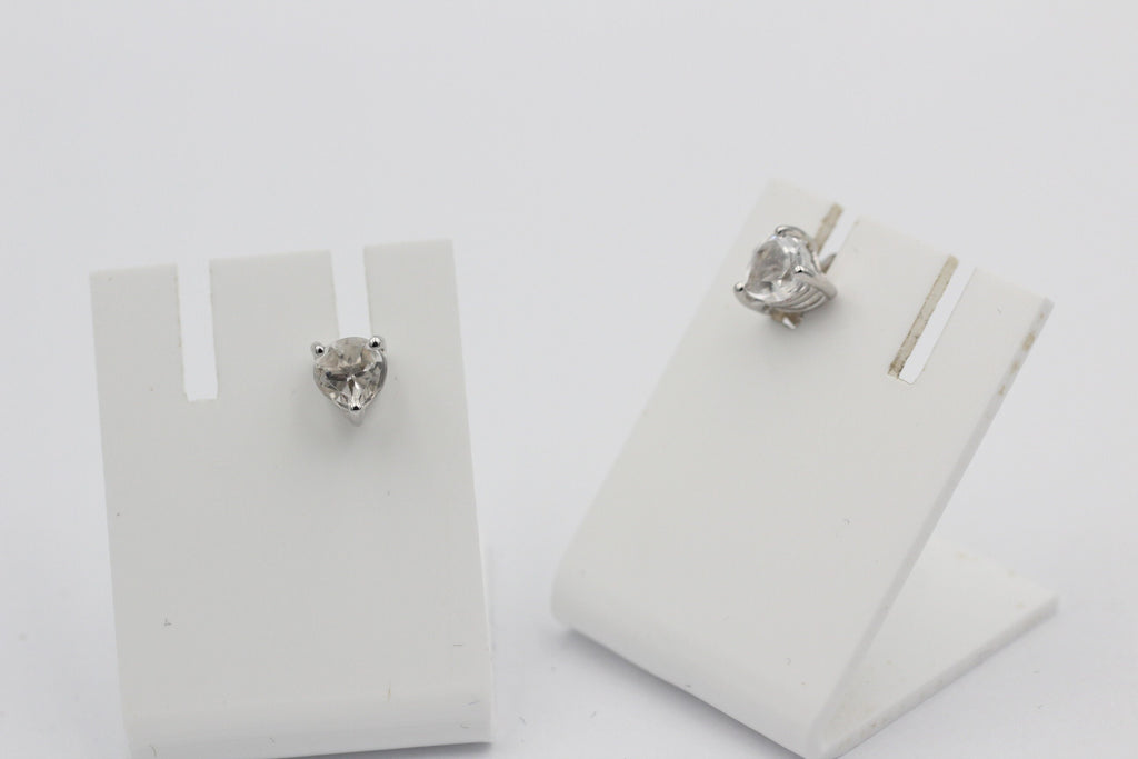 0,9 Carat Weiatopas Herz Ohrstecker 925 Silber Herzohrstecker weiaer Topas