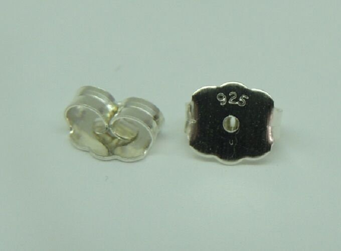 2 Ohrflügel, Ohrmutter, Ersatzteil, fü Ohrstecker , 6 mm, Silber 925