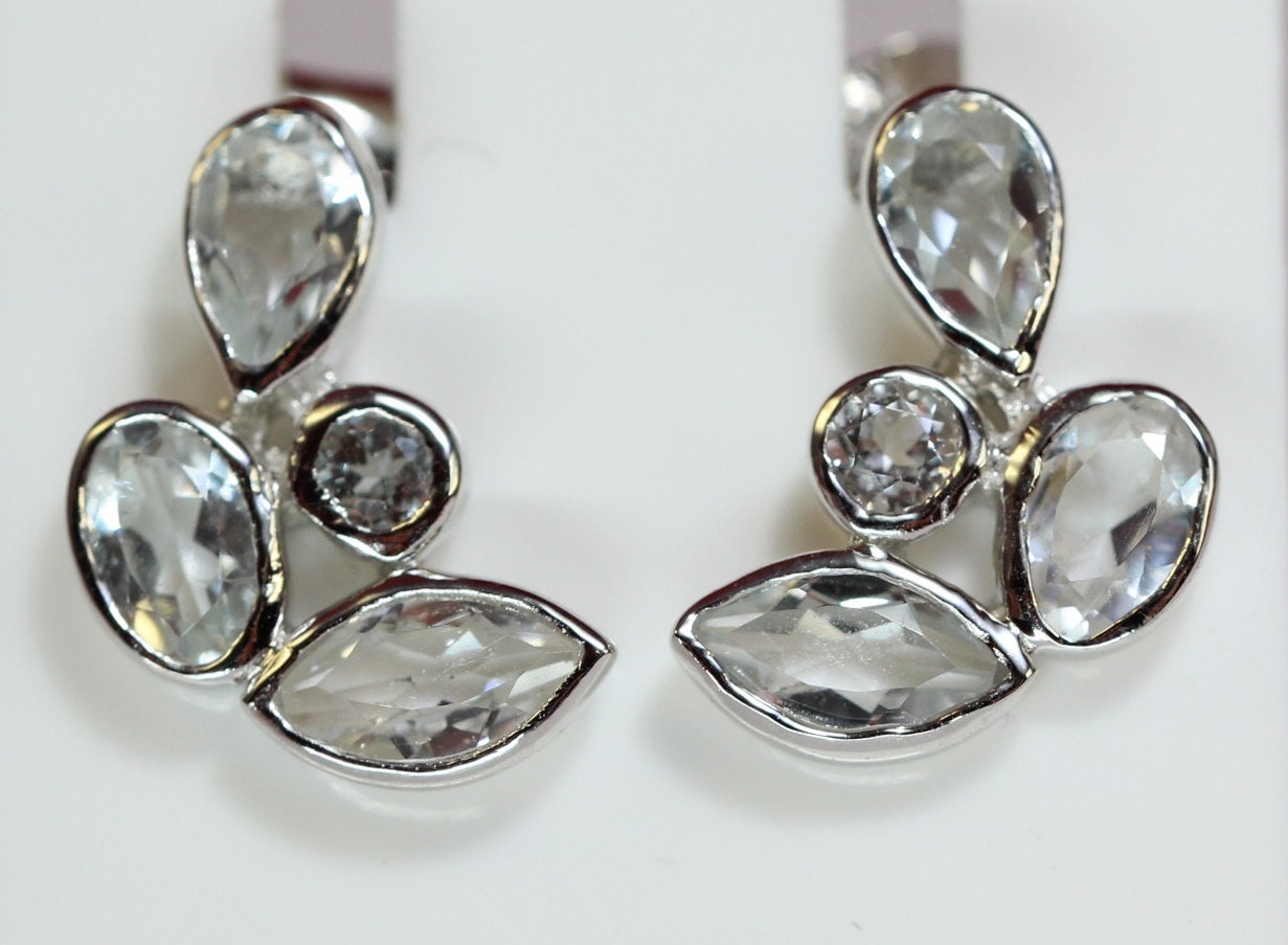 Edle 1,65 Carat Bergkristall0 Ohrstecker romantik pur 925 Silber Ohrschmuck Top