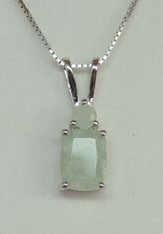 Edler 1,61 Carat Milch Aquarmin Anhanger 925 Silber Collier Kette