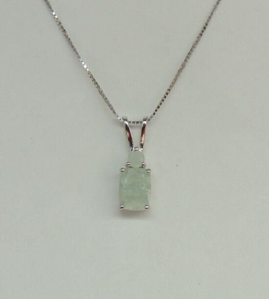 Edler 1,61 Carat Milch Aquarmin Anhanger 925 Silber Collier Kette