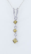 Edler 0,69 Carat Citrin Anhanger 925 Silber Collier  zitronengelber Edelstein