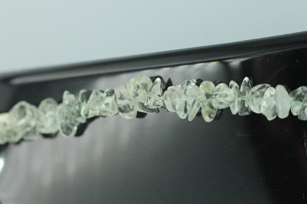 34,5 Carat Prasiolith Collier Splitterkette 925 Silber mit Verlängerung