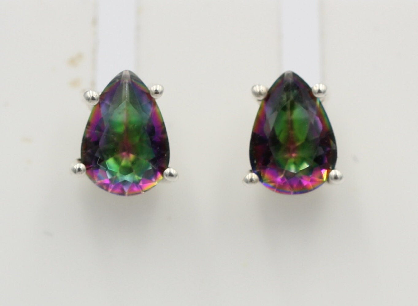 0,72 Carat Mystik Topas Ohrstecker 925 Silber mystischer Topas Ohrring Ohrschmuck