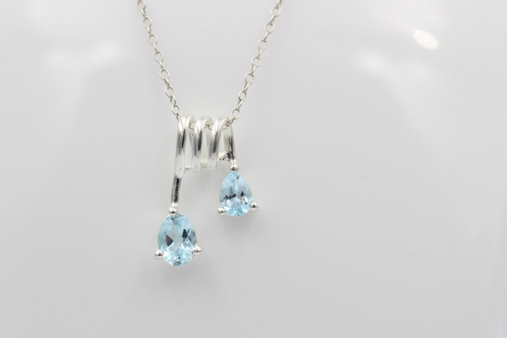 Design 2,44 Carat Blautopas Anhänger 925 Sterling Silber sky blue Topas Design
