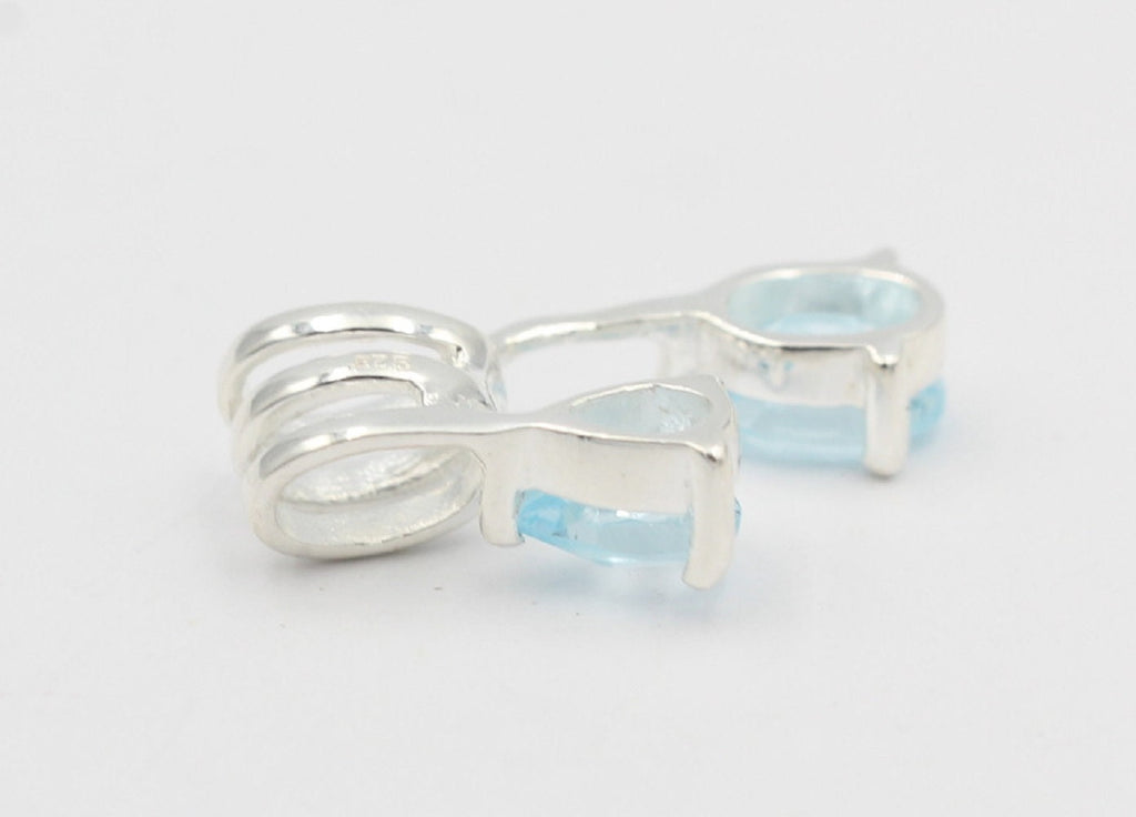 Design 2,44 Carat Blautopas Anhänger 925 Sterling Silber sky blue Topas Design