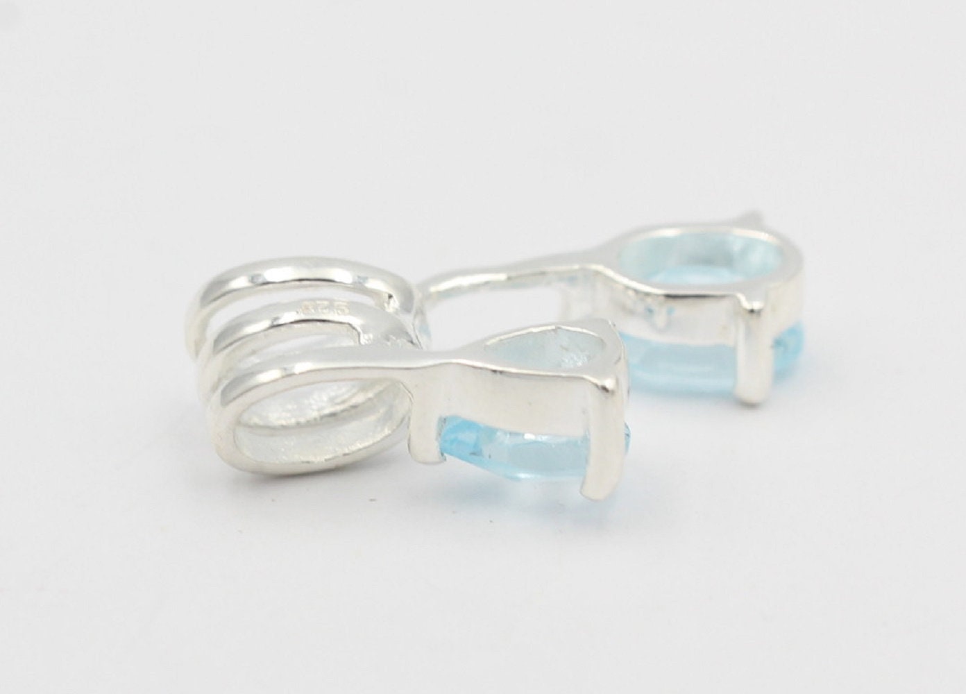 Design 2,44 Carat Blautopas Anhänger 925 Sterling Silber sky blue Topas Design