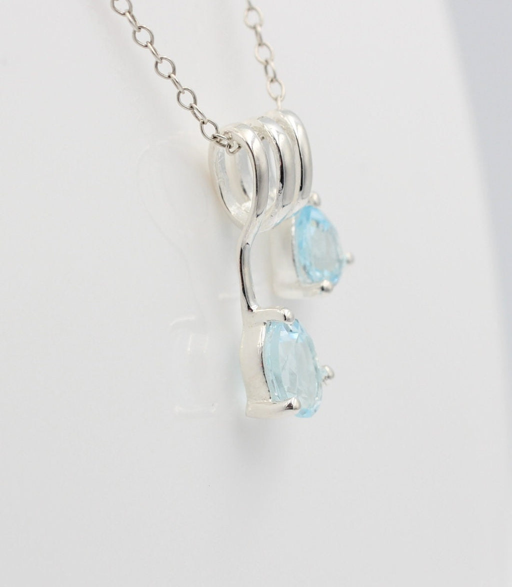 Design 2,44 Carat Blautopas Anhänger 925 Sterling Silber sky blue Topas Design