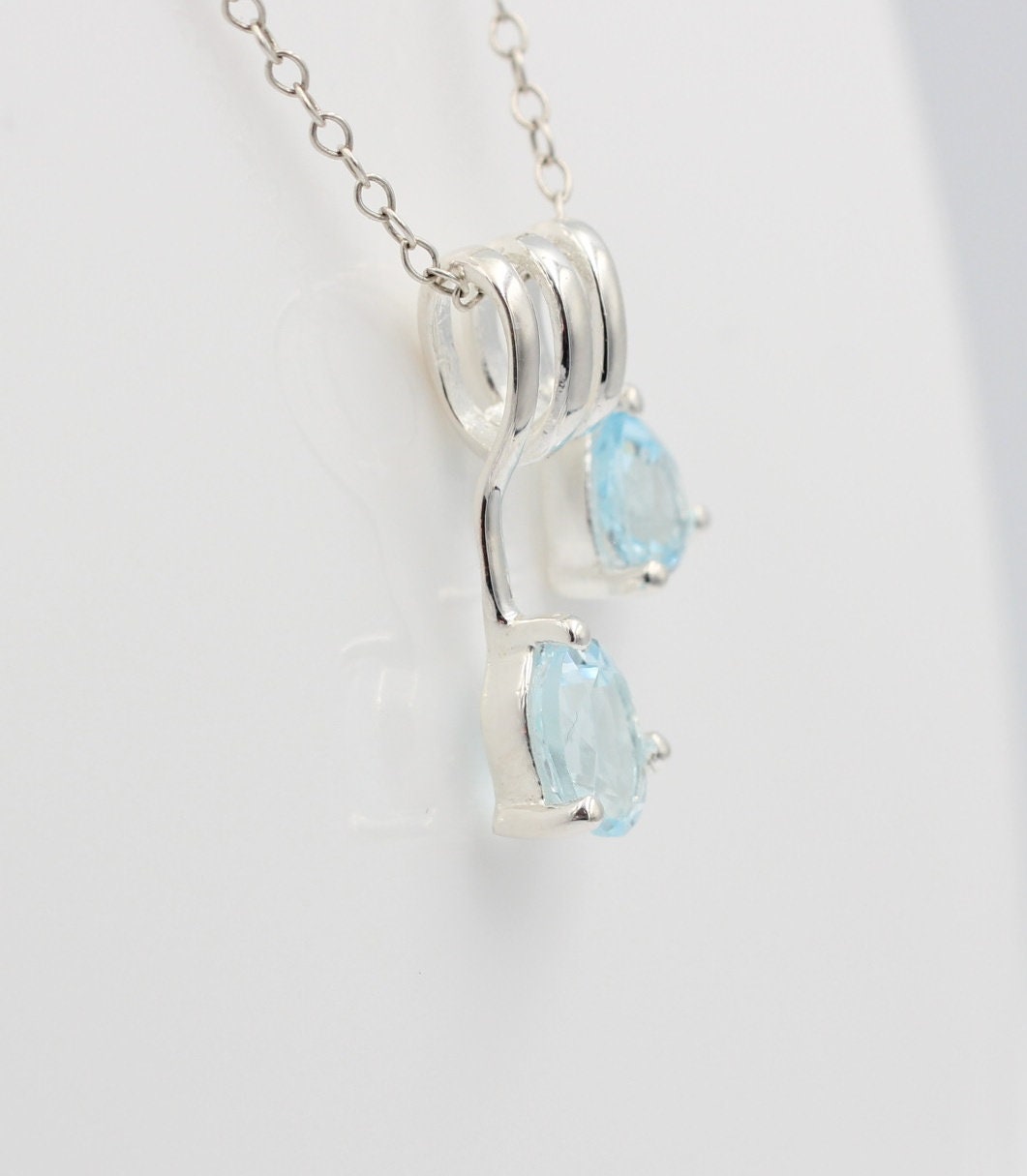 Design 2,44 Carat Blautopas Anhänger 925 Sterling Silber sky blue Topas Design
