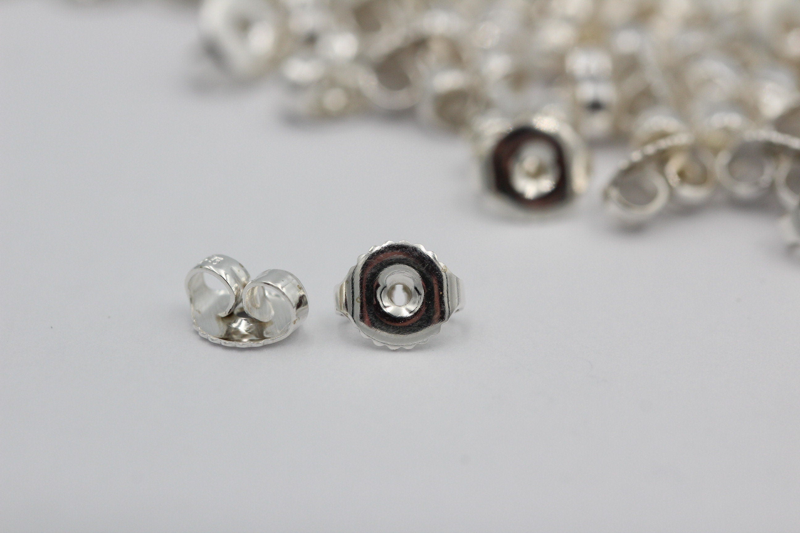2 Flagel, Ohrmutter, ohrflagel, Ersatzteil, far Ohrstecker , 6,5  mm, Silber 925
