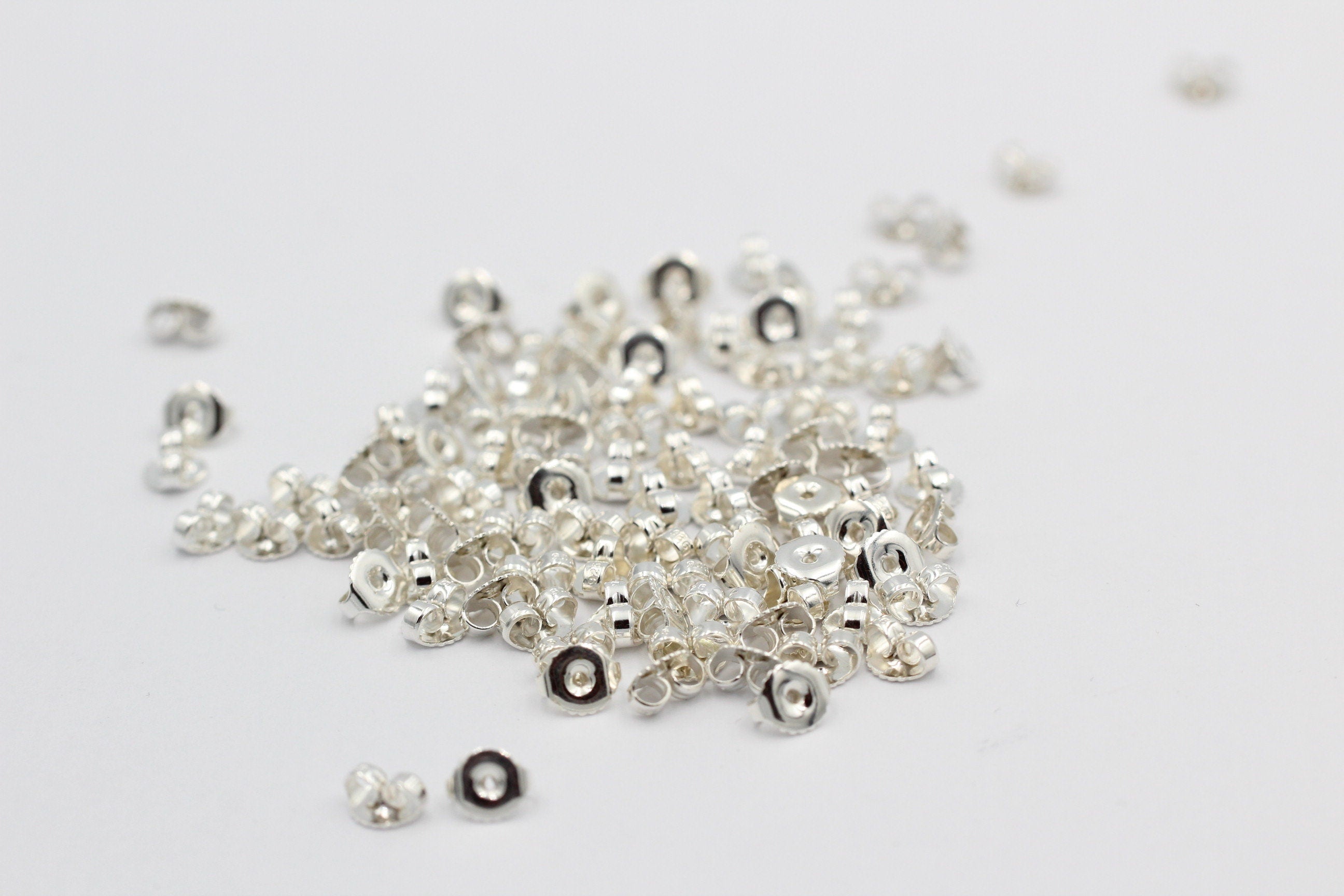 2 Flagel, Ohrmutter, ohrflagel, Ersatzteil, far Ohrstecker , 6,5  mm, Silber 925